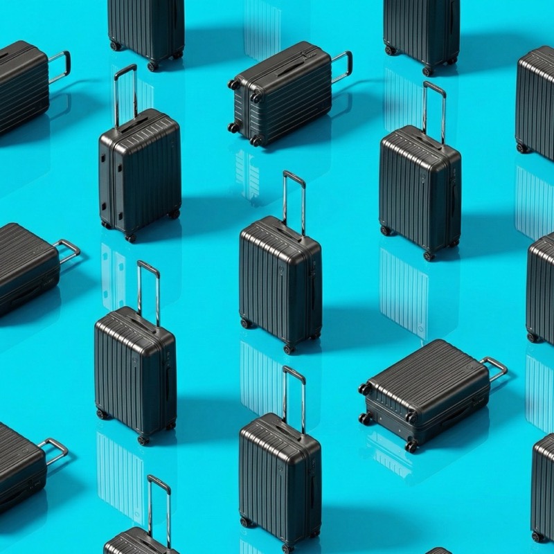 AI-generated travel luggage product photography for e-commerce and brand campaigns