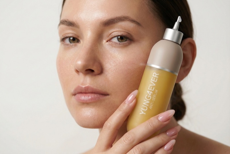 AI product photography and static ad creatives for skincare brand paid social campaign